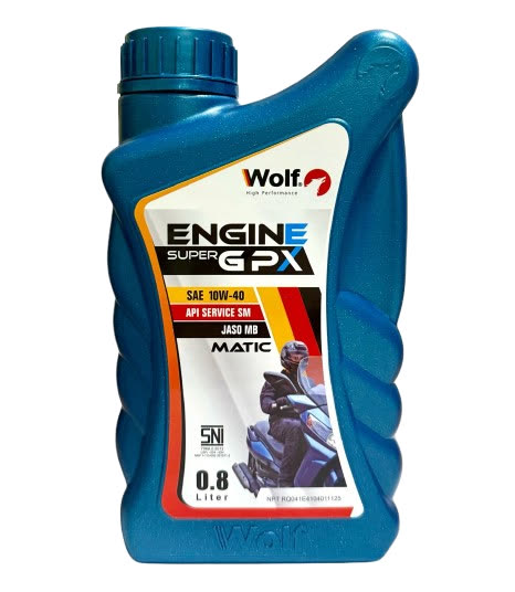 Kemasan asli WOLF Engine Super GPX Matic Biru SAE 10W-40 0,8 liter