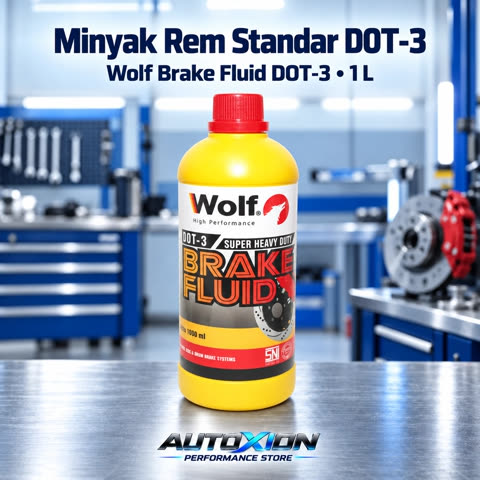 WOLF Brake Fluid DOT-3 1 Liter (Red / Clear)