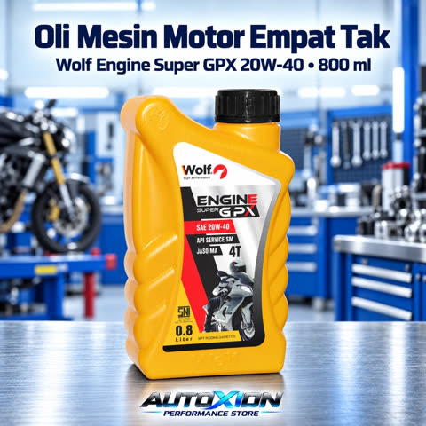 WOLF Engine Super GPX 20W-40 4T Kuning 0,8 L dan 1 L